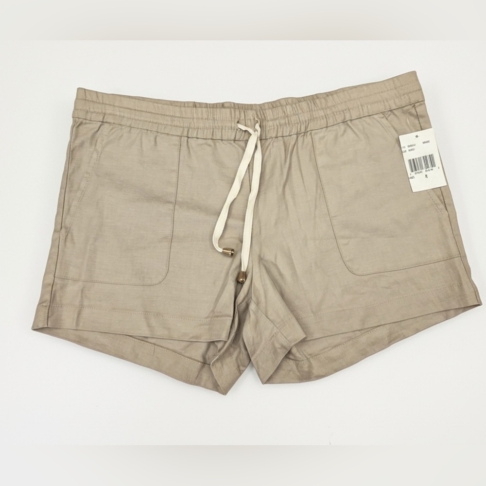 NWT Women’s Kut From the Kloth linen blend drawstring khaki shorts size 6